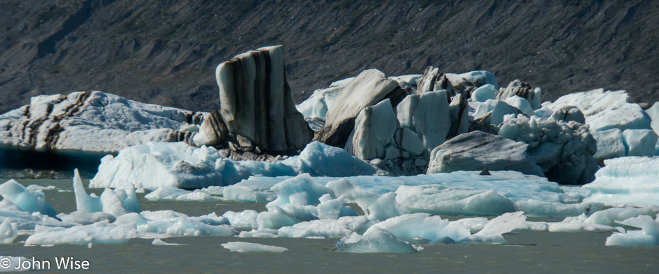 Icebergs in Lowell Lake on the Alsek River in Kluane National Park Yukon, Canada