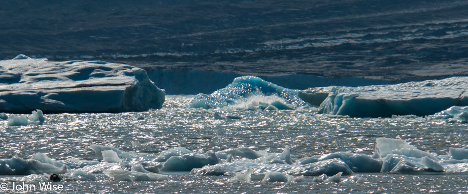 Icebergs in Lowell Lake on the Alsek River in Kluane National Park Yukon, Canada