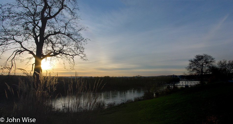 Missouri river at dawn in Atchison, Kansas