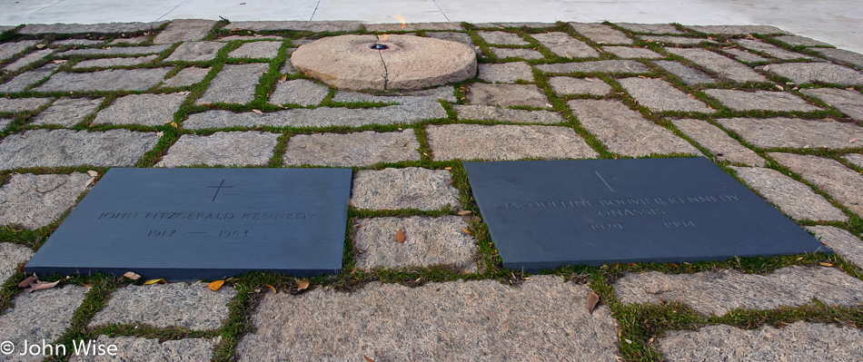 Graves of John and Jacqueline Kennedy at Arlington National Cemetery in Washington D.C.