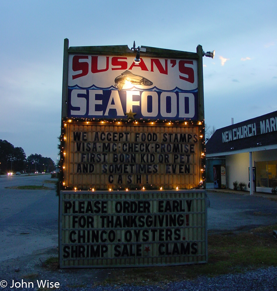 Susan's Seafood in New Church, Virginia