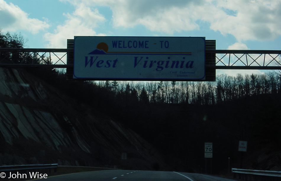 Welcome to West Virginia on the way to White Sulphur Srings