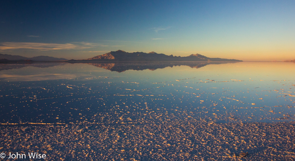 Pooling water on the Bonneville Salt Flats in western Utah