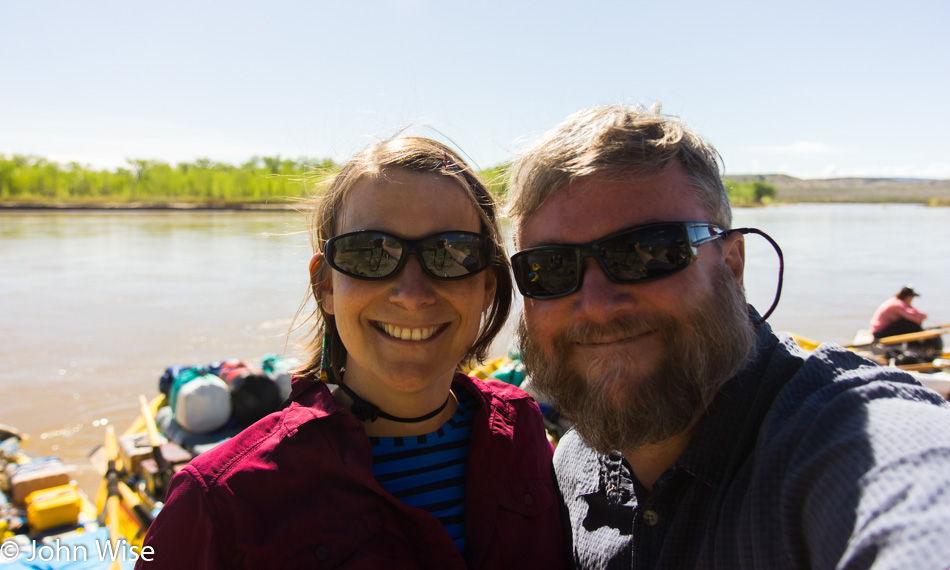 Caroline Wise and John Wise at the put-in for the Yampa river