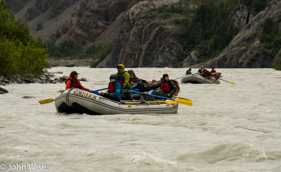 Boating on the Alsek river in Canada