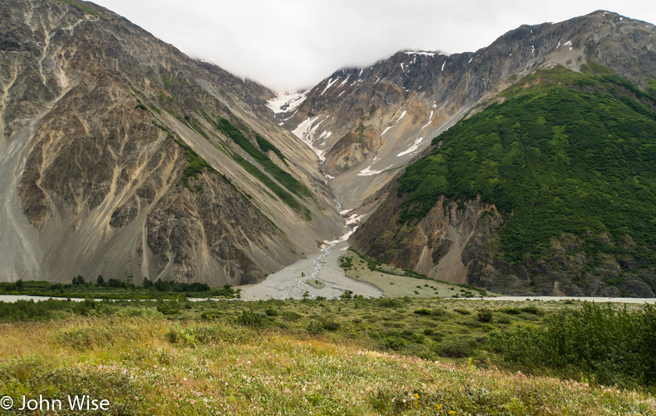 Looking back towards the Alsek river from the Serengeti in British Columbia, Canada