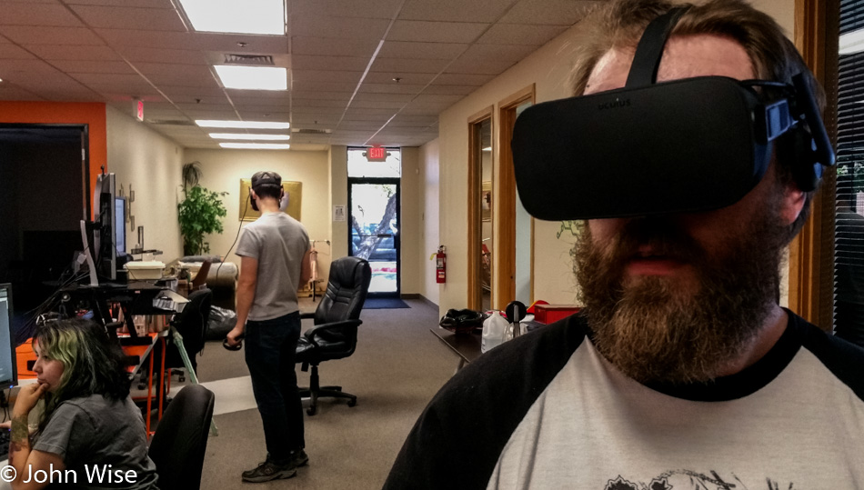 Kyle visiting Hypatia at TimefireVR LLC