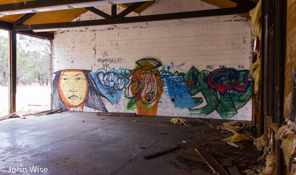 Inside the ruins of Seneca Lake Campground in Arizona