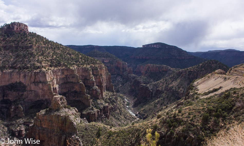 Looking down Salt River Canyon in Arizona