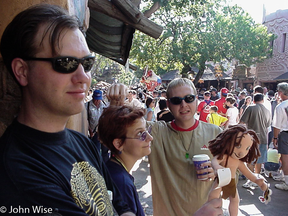 Robert Bell, Caroline Wise, and Grant Wiggins at Disneyland in Anaheim, California