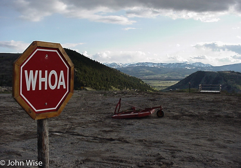 Whoa sign in Jackson Hole, Wyoming