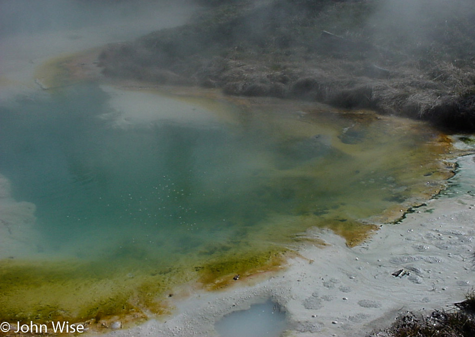 Close up of hot spring in the West Thumb Geyser Basin in Yellowstone National Park Wyoming