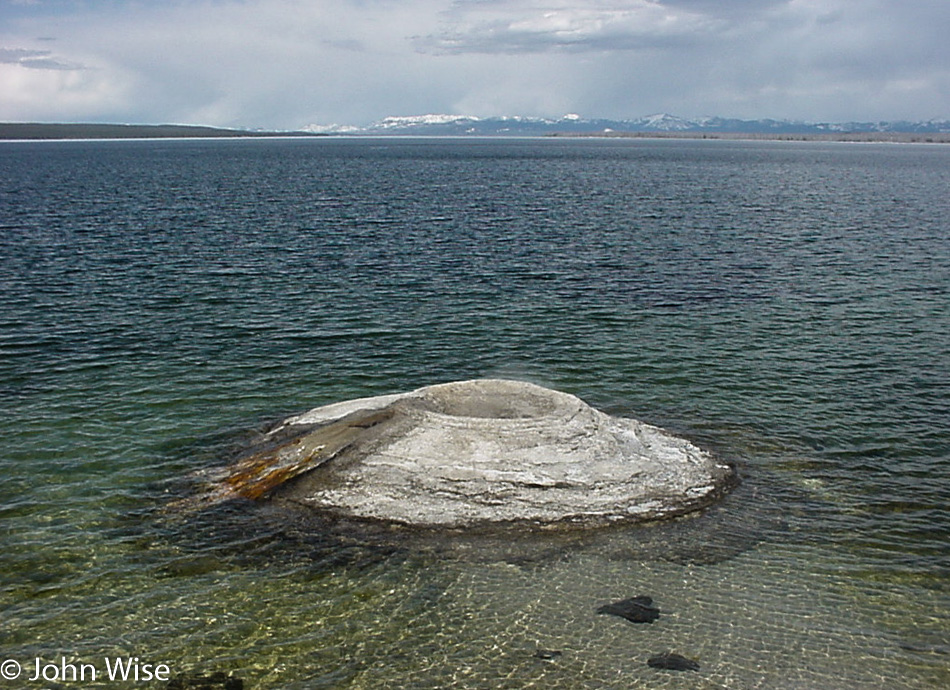 The Fishing Cone in Yellowstone Lake at West Thumb Geyser Basin in Yellowstone National Park Wyoming