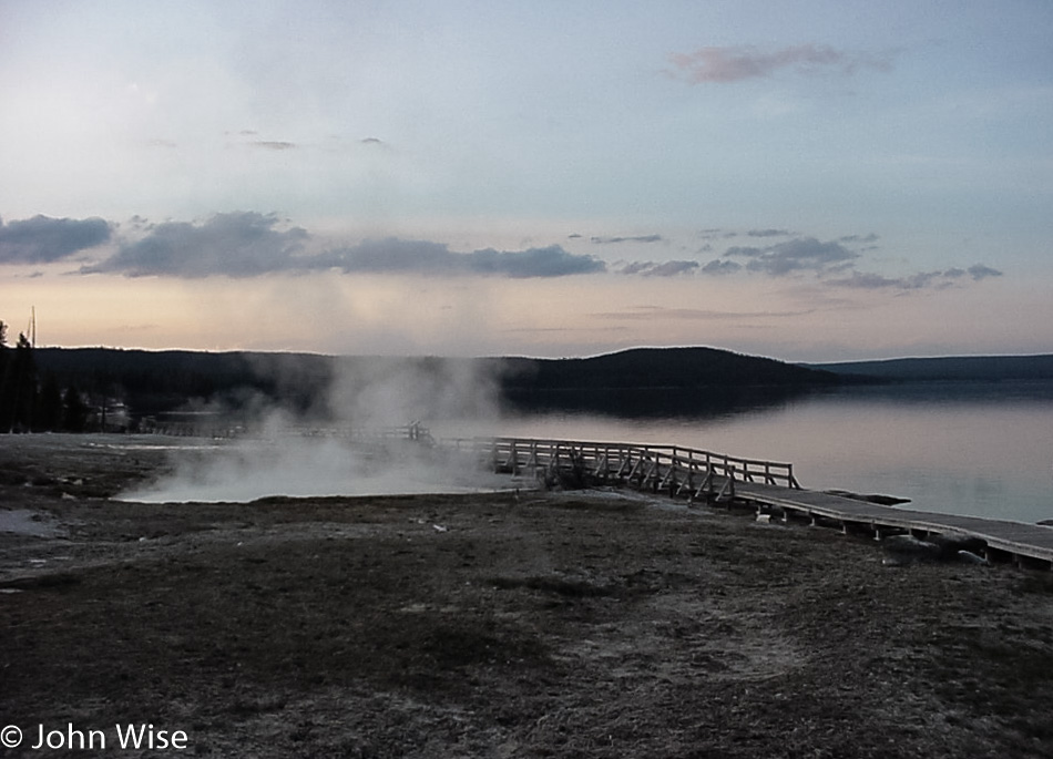 Sunset near Yellowstone Lake at Yellowstone National Park, Wyoming