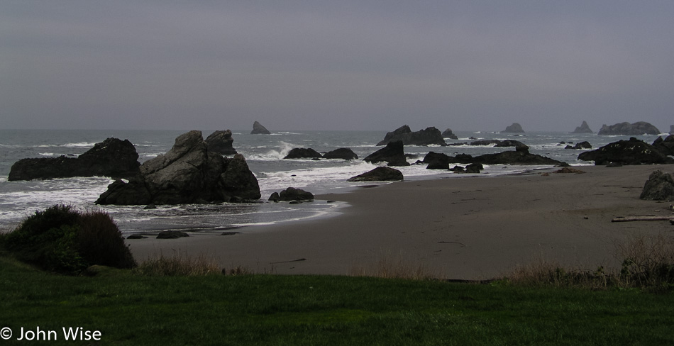 Looking north at Harris Beach in Oregon