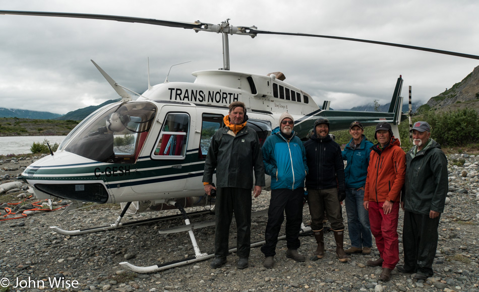 First group portaging over Turnback Canyon at the Tweedsmuir Glacier in British Columbia, Canada