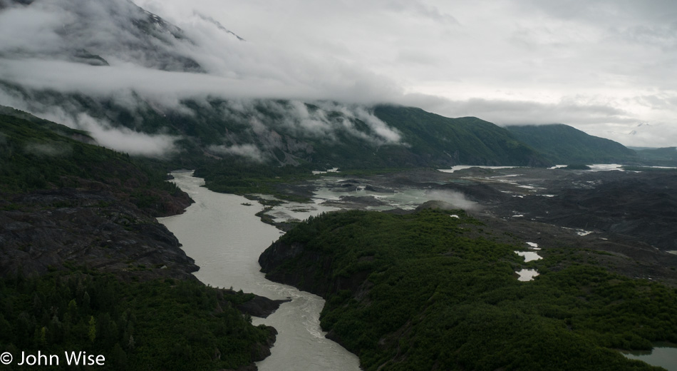 Flying over the Alsek River, Turnback Canyon, and the Tweedsmuir Glacier in British Columbia, Canada