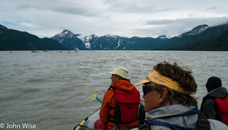 End Glacier is straight ahead and slightly left here on the Alsek River in British Columbia, Canada