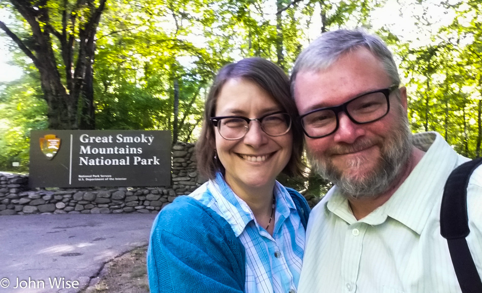 Caroline Wise and John Wise at the Great Smoky Mountains National Park in North Carolina