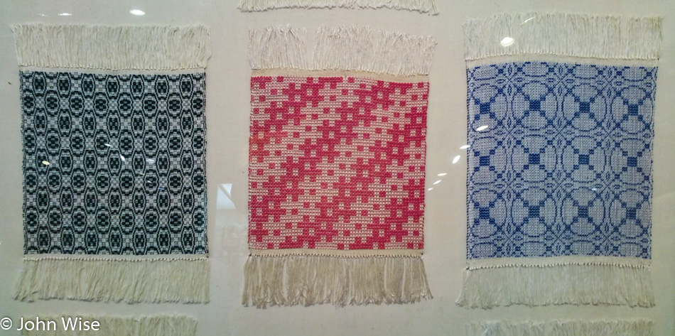 Weaving samples at the Folk Art Center on the Blue Ridge Parkway in North Carolina