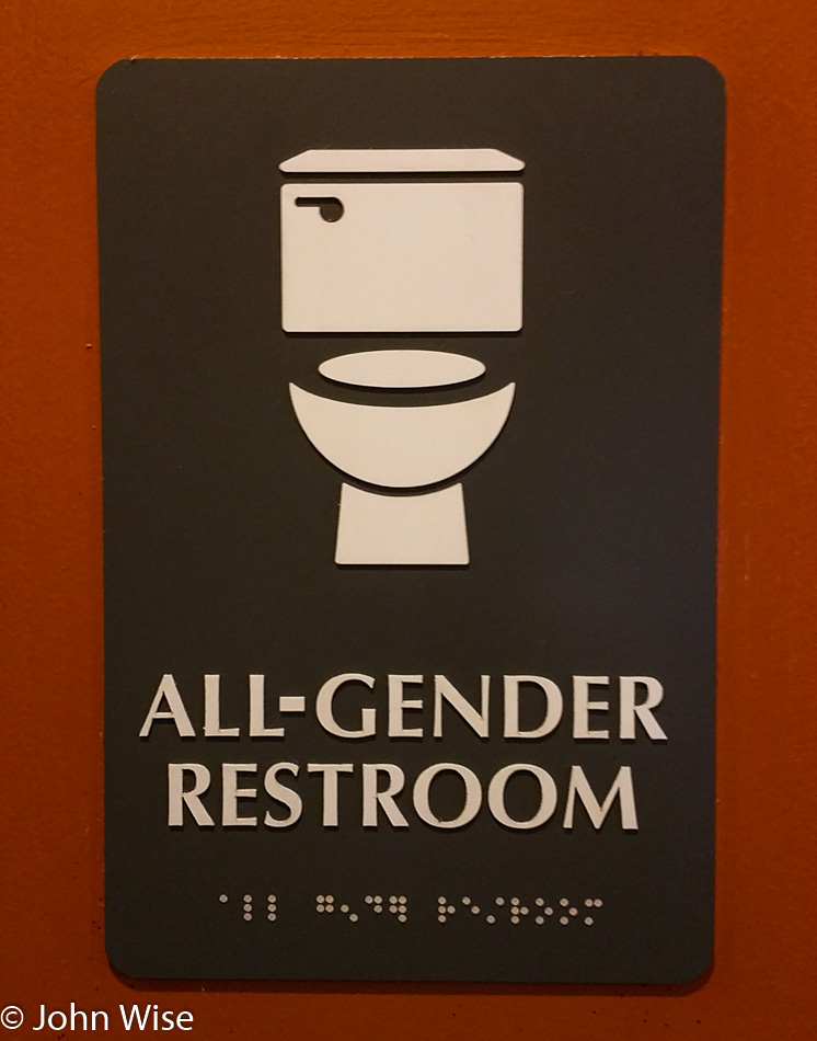 All-Gender restroom sign in Asheville, North Carolina