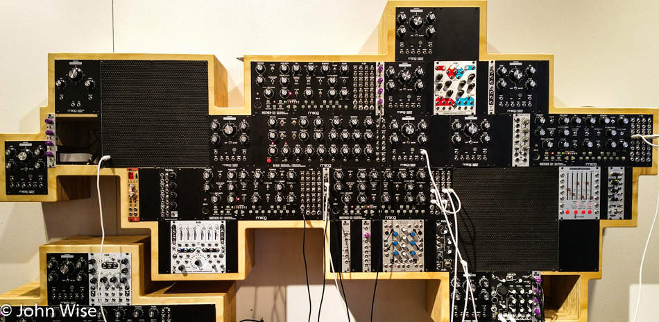 Modular synthesizer display at Moogfest 2016 in Durham, North Carolina