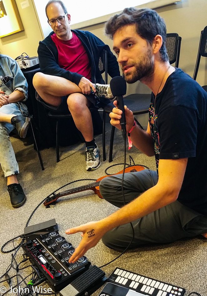 Michael Garfield leading a live looping workshop at MoogFest in Durham, North Carolina