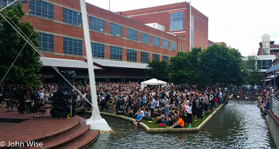 Reggie Watts performing at MoogFest in Durham, North Carolina