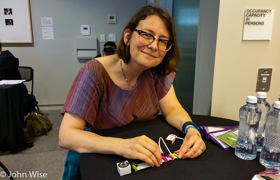 Caroline Wise at the LittleBits workshop at MoogFest in Durham, North Carolina