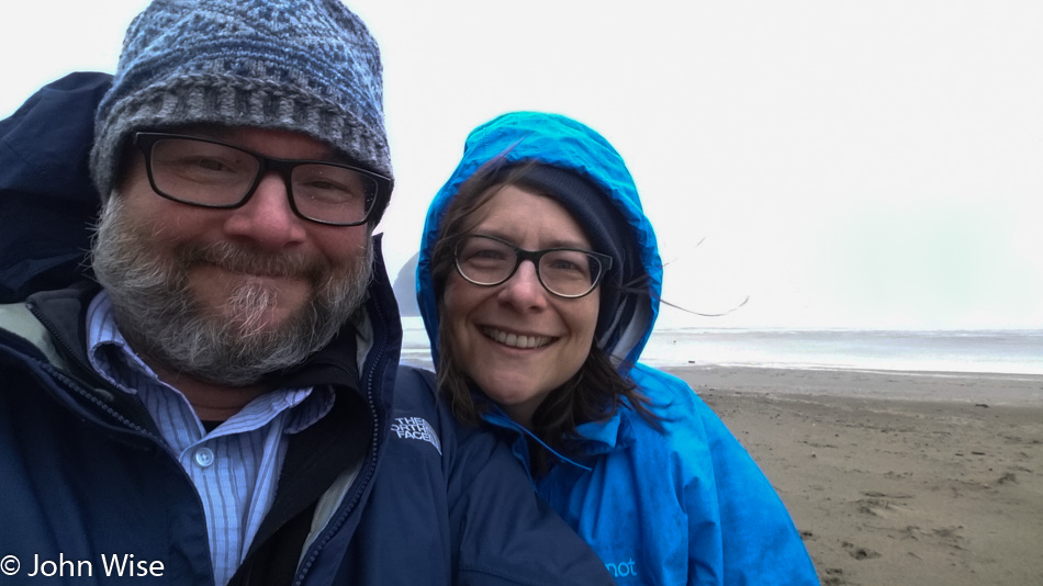 John Wise and Caroline Wise at Cannon Beach, Oregon