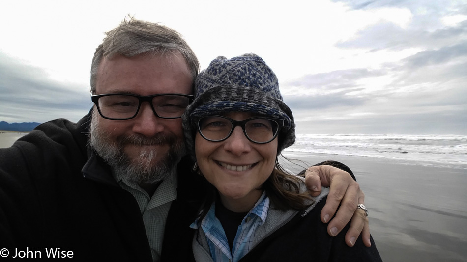 John Wise and Caroline Wise on Cannon Beach in Oregon