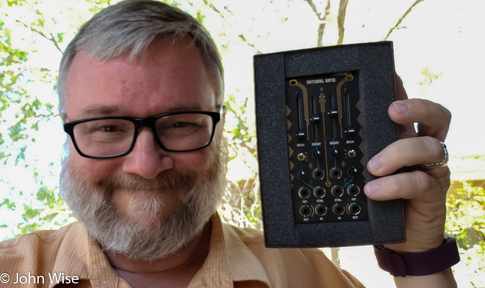 John Wise and his Rabid Elephant Natural Gate Eurorack filter in Phoenix, Arizona