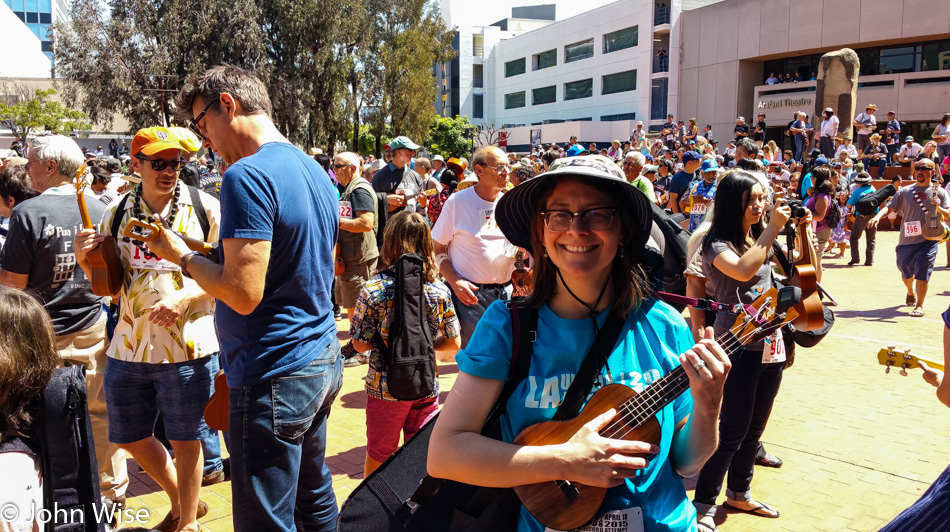 Caroline Wise and her ukulele in Los Angeles, California