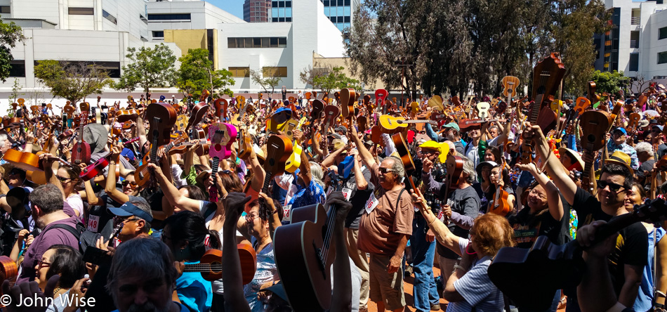 Ukulele gathering in Los Angeles, California