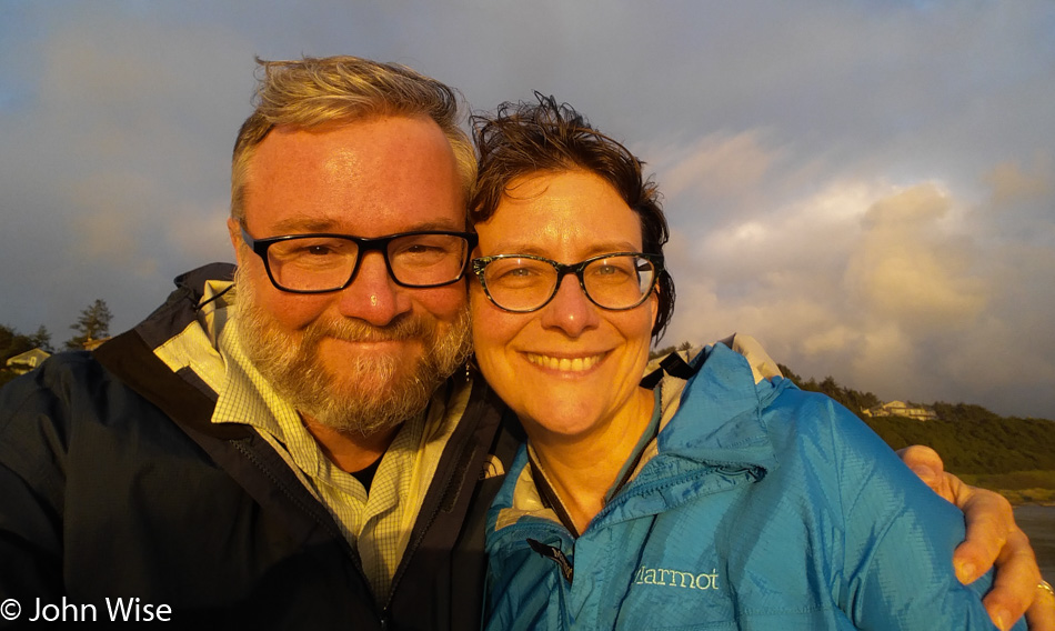 John Wise and Caroline Wise at Cannon Beach, Oregon