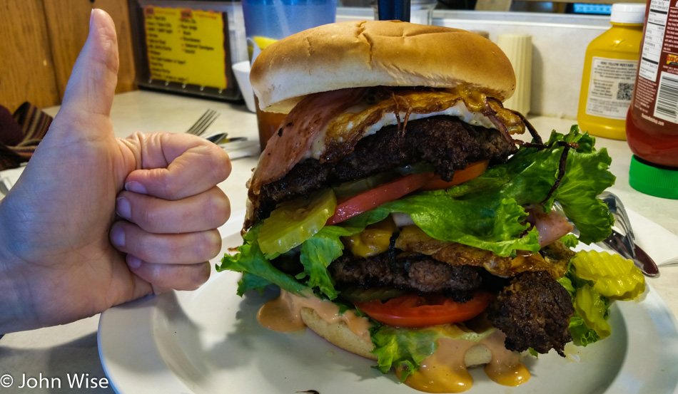 Ultimate Monster Burger at Newport Cafe in Newport, Oregon