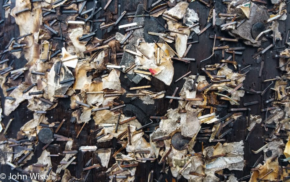 Pole of dead flyers in Portland, Oregon