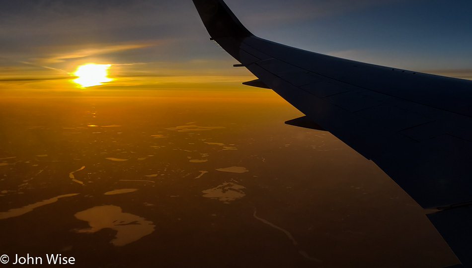 Sunset over Alberta or Saskatchewan, Canada 