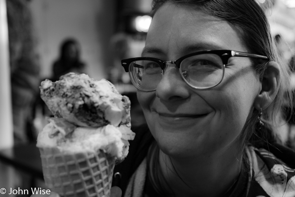 Caroline Wise at Tillamook Cheese Factory and Ice Cream store in Tillamook, Oregon