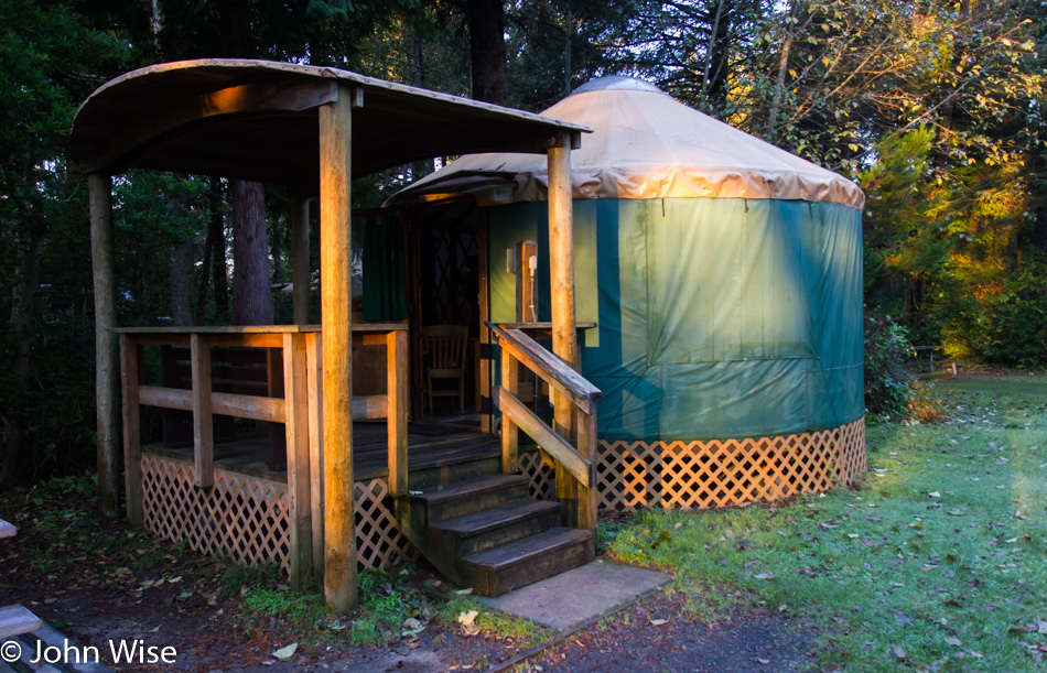 Yurt at Devils Lake State Park in Lincoln City, Oregon