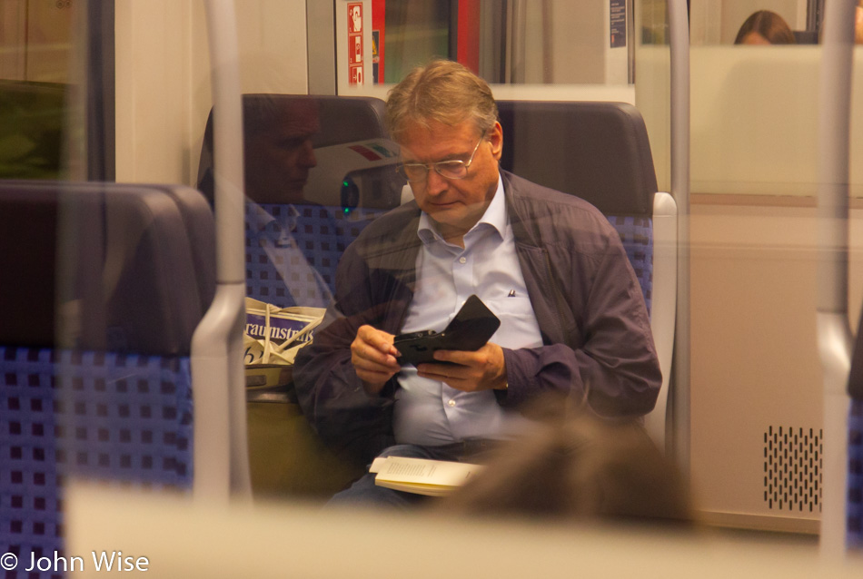 Man on the train in Frankfurt, Germany