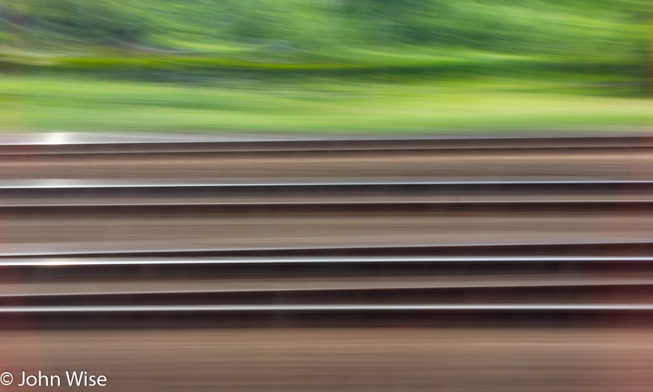 Watching the rails go by in Frankfurt, Germany