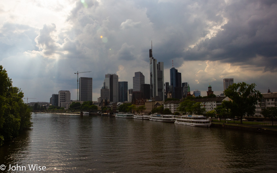 Frankfurt skyline from the Main River 