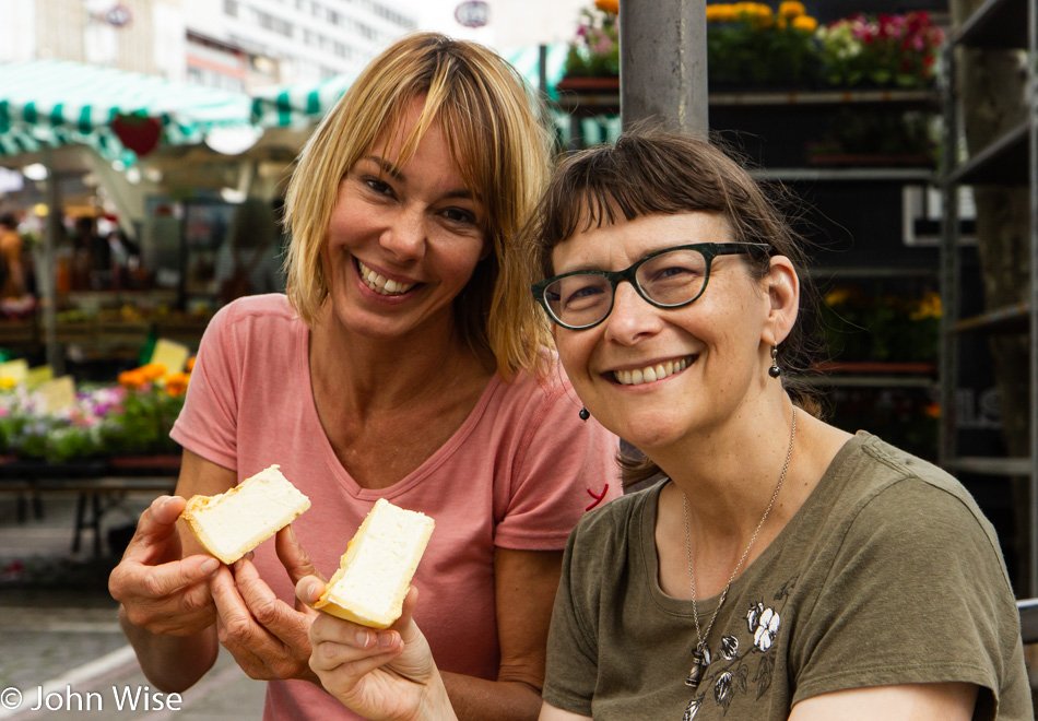 Angela and Caroline Wise at Konstablerwache in Frankfurt, Germany