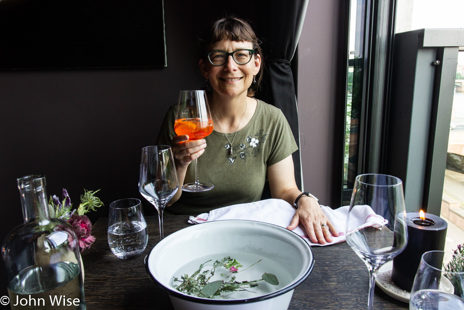 Caroline Wise at Seven Swans Restaurant in Frankfurt, Germany