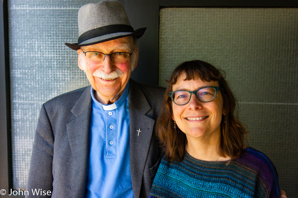 Father Hans Engelhardt and Caroline Wise in Karlsruhe, Germany