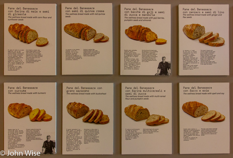 Chart of bread types found in Como, Italy