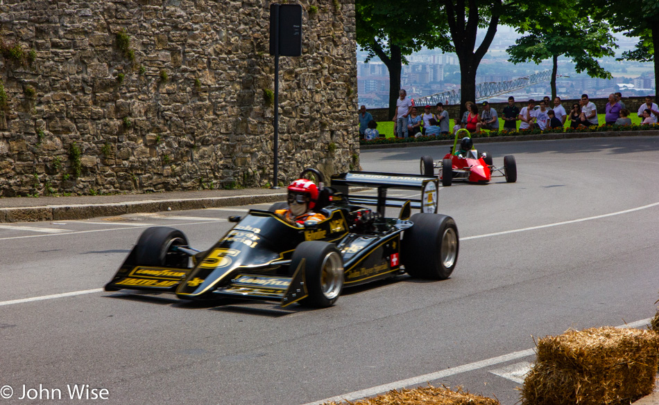 Grand Prix racers in Bergamo, Italy