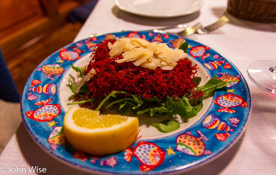 Horse meat salad in Verona, Italy