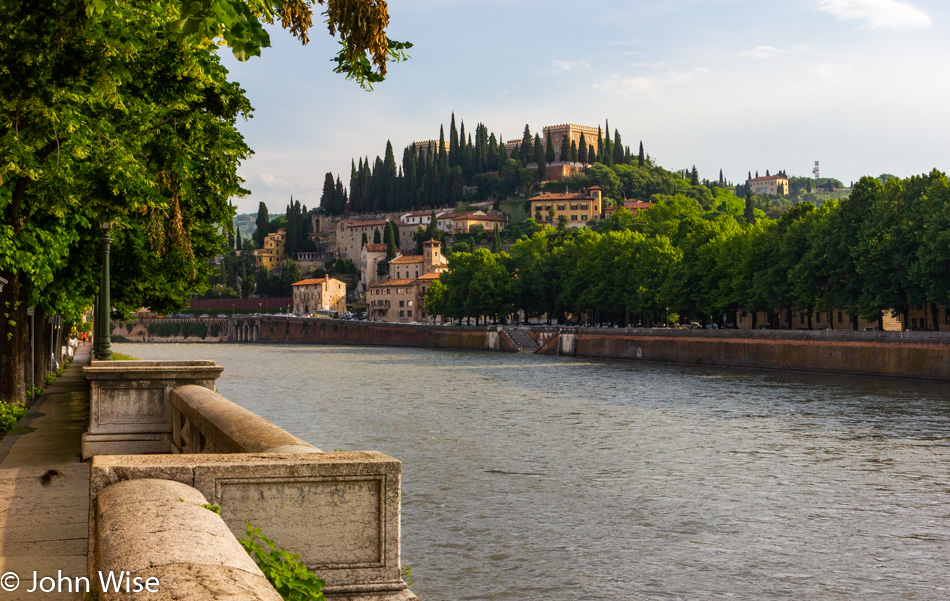 The Adige river in Verona, Italy